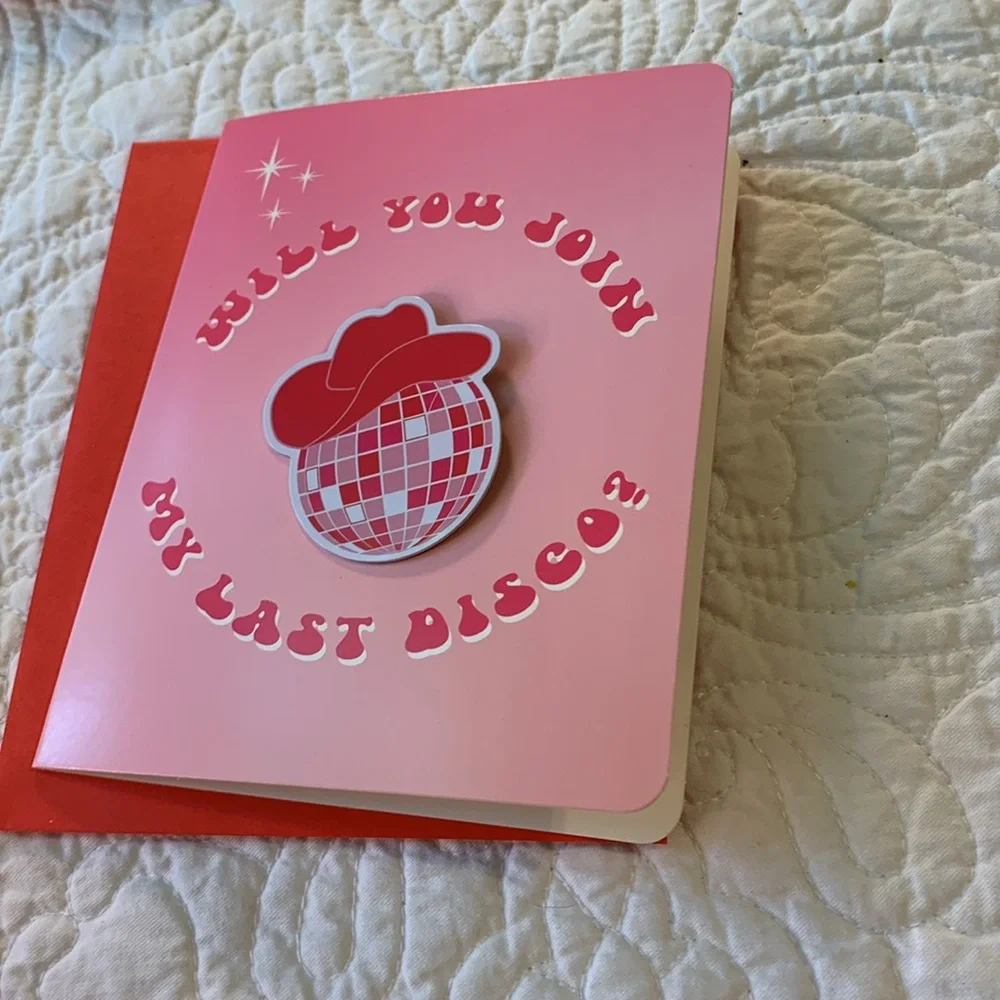 Last Disco 30 Pc blank note Card invitation W/Disco ball pin & Envelopes NEW
